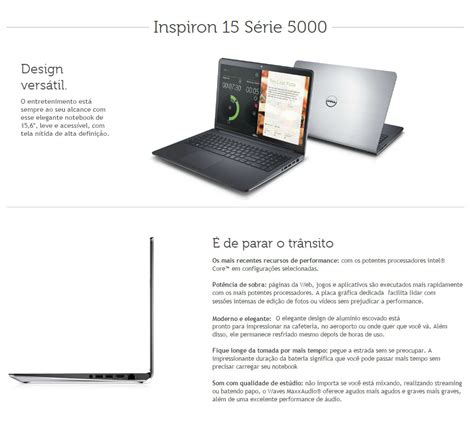 Notebook Dell Inspiron I15 5557 A15 Special Edition Tela 156 Intel