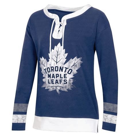 Nhl Ladies Toronto Maples Leafs Long Sleeve Lace Up Colour Block