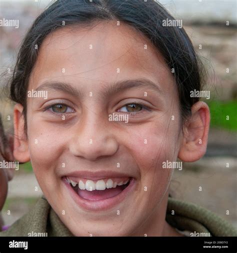 5 16 2018 Lomnicka Slovakia A Close Up Of Roma Or Gypsy Smiling Girl