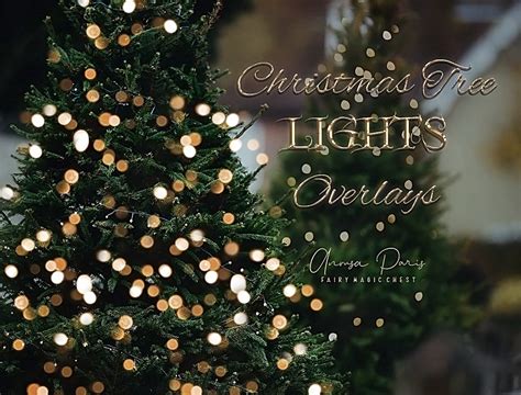 Realistic Christmas Tree Overlay And 20 Lights Bokeh Sparkles And