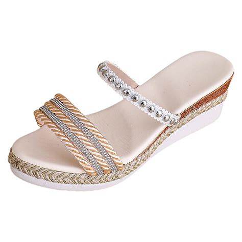 Ghsohs Womens Sandals Outdoor Wedge Sandal Slippers Flip Flops Dress