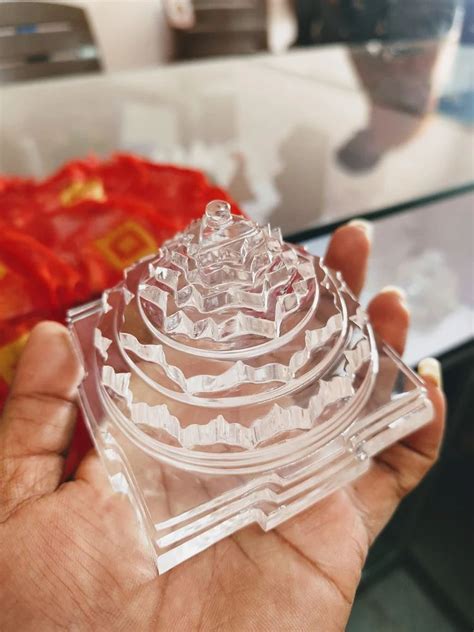 Transparent Clear Quartz Crystal Sphatik Shree Yantra At Rs Piece