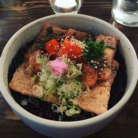 Torched Salmon Donburi Food Acai Bowl Salmon