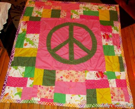 Peace Sign Throw Quilt Quilts Crafts Sewing