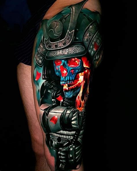 Beautiful Piece Done On Guy S Thigh With A Samurai Warrior S Armor And