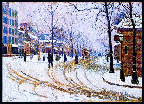 Boulevard De Clichy Snow 1886 Painting By Paul Victor Jules Signac