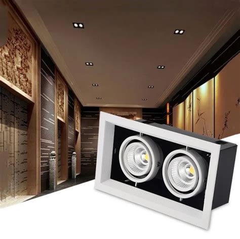 Commercial Square Downlight 12W COB LED Grille Down Lighting For Barber