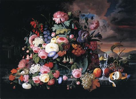 Reproductions De Qualit Mus E Still Life Of Flowers And Fruits With A