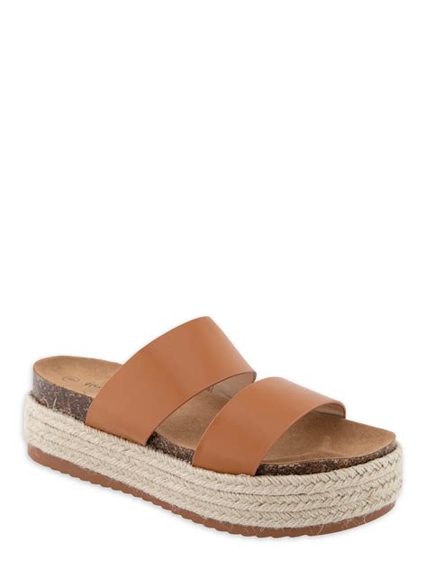 Alexis Bendel Womens Low Heel Espadrille Platform Footbed Sandals