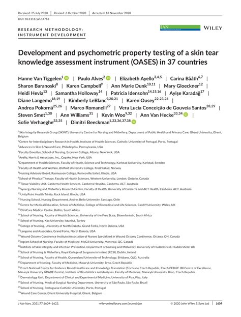 Development And Psychometric Property Testing Of A Skin Tear Knowledge