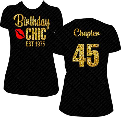 Birthday Chic Est Date Birthday Shirt Women Bling Shirt Gold And Red