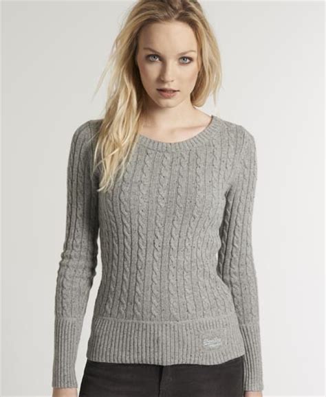 Superdry Pull Torsadé à Encolure Ronde Croyd Maille Pour Femme