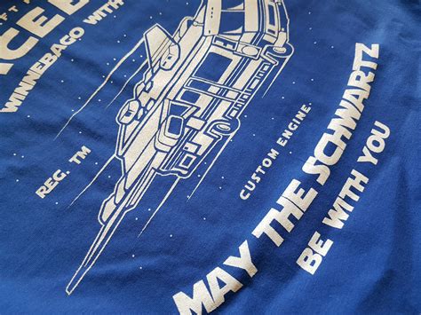 Spaceballs T Shirt Blau May The Schwartz Rv Car Flying Wings Lord Helmchen Ebay