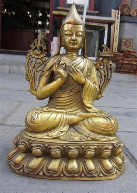 Tibet Budismo Templo De Bronze Puro Cobre Tsongkhapa Tsong Kha Pa Buda