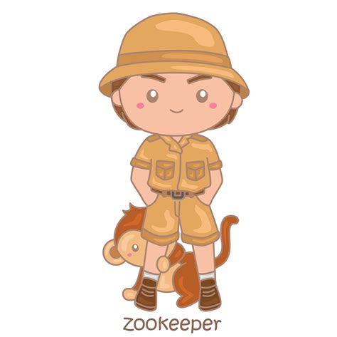 Alphabet Z For Zookeeper Vocabulary School Lesson Cartoon Illustration