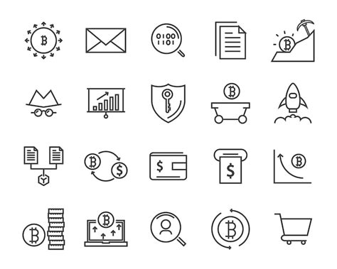 Premium Vector Line Icon Set Cryptocurrency Icon Blockchain Icon