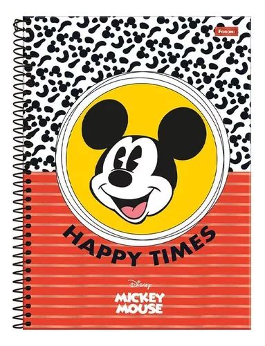 Caderno 10 Matérias 160fls Disney Mickey Happy Times Foroni Frete grátis