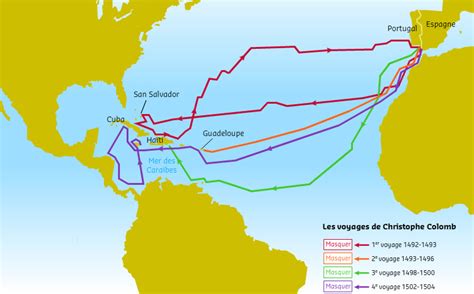 Les 4 Voyages De Colomb Aux Caraibes Info Voyage Carte Plan