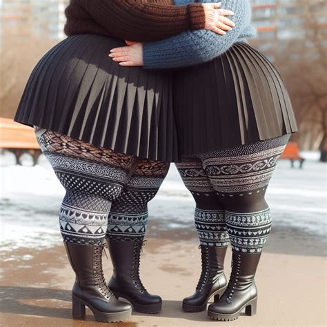 Elegant Winter Park Plus Size Lesbian Fashion Statement AI Art