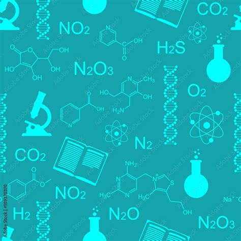 Seamless background chemistry and chemical formulas. Stock Photo ...