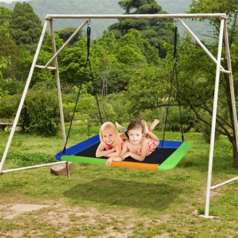 Hivvago Inches Platform Tree Swing Outdoor With Hanging Straps