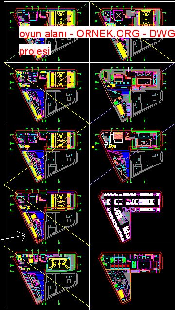 oyun alanı dwg projesi Autocad Projeler