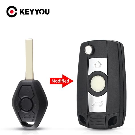 KEYYOU 3 Buttons Modified Flip Remote Key Shell Case For BMW 1 3 5 6 7