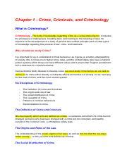 Criminology Crime And Society Pdf Chapter 1 Crime Criminals And