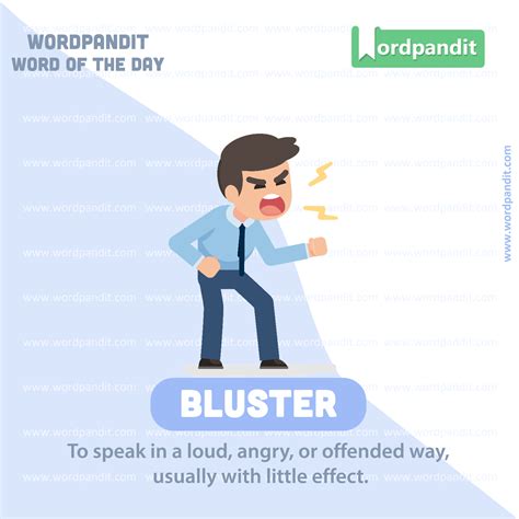 WORD OF THE DAY: BLUSTER Sentence Example: There was bluster, bluff ...