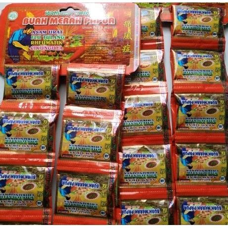 Jual Kapsul Buah Merah Papua Isi Sacet Renceng Untuk Asam Urat Dan