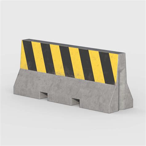 Concrete Traffic Barrier - 3D Model by Cactus3D