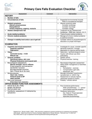 Fillable Online Giic Rgps On Assessment Forms For Clinicians Falls