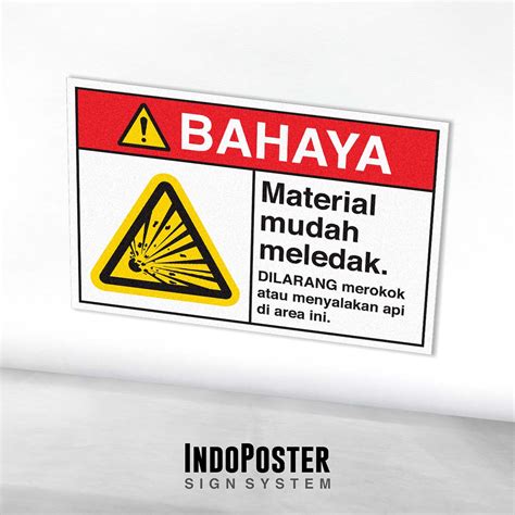 Stiker Safety Sign Rambu K3 Ansi Bahaya Material Mudah Meledak Lazada