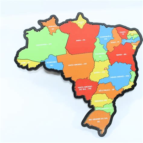 Quebra Cabe A Regi Es Mapa Do Brasil Indica O Em Mdf Elo