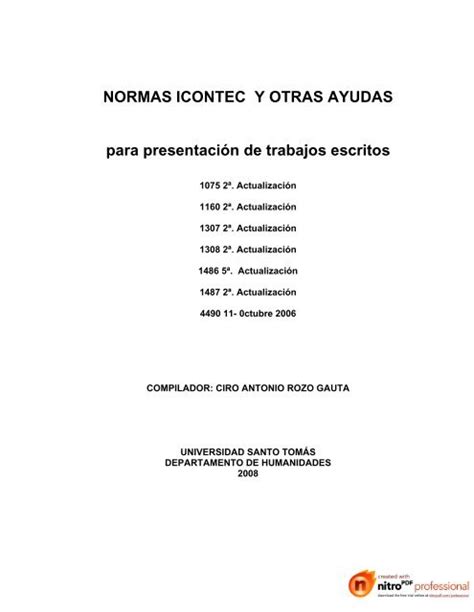 Las Mejores 113 Normas De Icontec Portada Y Contraportada