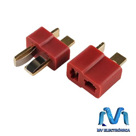 Par De Conectores Macho Hembra T Dean Rojo Para Dron Y Bateria Lipo