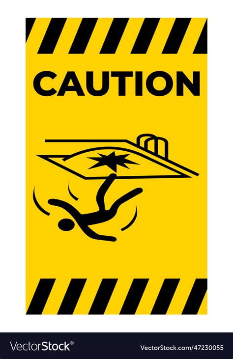 Caution fall hazard symbol sign isolated on white Vector Image