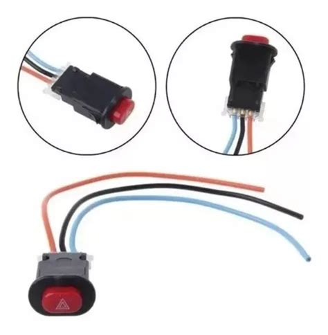 Interruptor Moto Universal Pisca Alerta Liga Desliga Preto