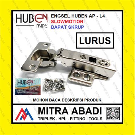 Jual Engsel Sendok Slow Motion Soft Close Hidrolik HUBEN AP 0 Lurus