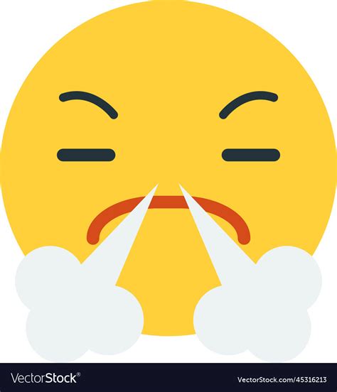 Angry face emoji in minimal style Royalty Free Vector Image