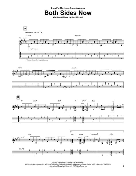 Both Sides Now By Pat Martino Sheet Music For Guitar Tab At Sheet Music