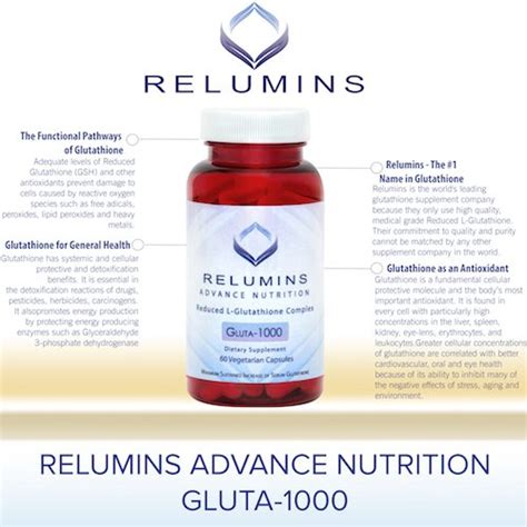 Relumins Advance Nutrition Gluta 1000 Reduced L Glutathione Complex 60