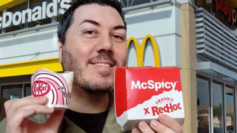 Trying The NEW McDonalds Spicy Franks Red Hot Burger Kit KatRuby Chocolate McFlurry YouTube