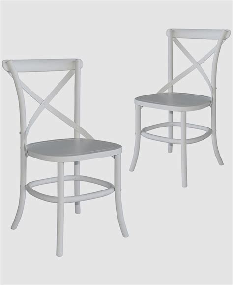 Naturally Provinicial White Zola Cross Back Oak Wood Dining Chairs