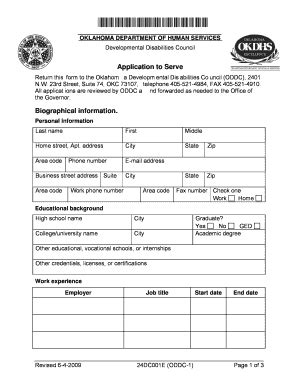 Fillable Online Okdhs Form Dc E Oddc Oklahoma Department Of