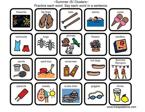 Summer Speech Language Activities Speech Language Activities Speech And Language Language