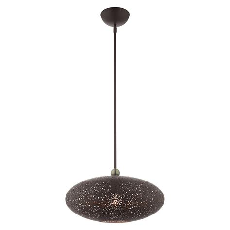 Livex Lighting Charlton Bronze With Antique Brass Accents Transitional Dome Hanging Pendant