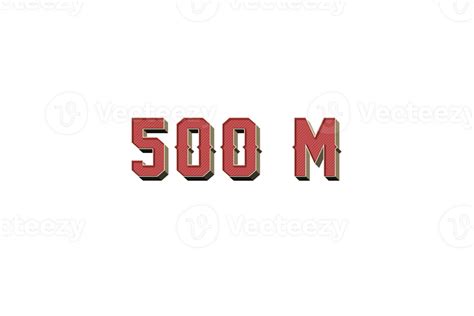 500 Million Subscribers Celebration Greeting Number With Retro Design 23431410 Png