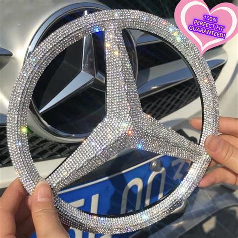 Bling One Piece Easy To Install Mercedes Benz Logo Decal For Front Gri Carsoda