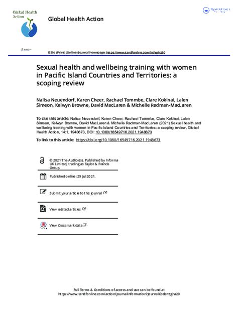 Pdf Sexual Health And Wellbeing Training With Women In Pacific Island